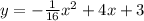y = -\frac{1}{16} {x}^{2} + 4x + 3