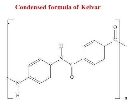 Write a condensed structural formula for the repeat unit of the kevlar molecule