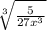 \sqrt[3]{ \frac{5}{27 x^{3} } }