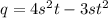q=4s^2t-3st^2
