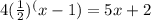 4(\frac{1}{2})^(x-1)=5x+2