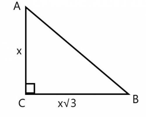 The legs of a right triangle are lengths x and x square root 3. the cosine of the smallest angle of