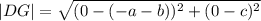 |DG|=\sqrt{(0-(-a-b))^2+(0-c)^2}