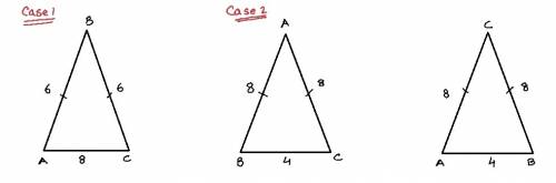 Isosceles triangle, perimeter if the perimeter of isosceles triangle abc is 20 and the length of sid