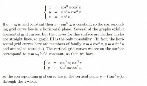Determine which families of grid curves have u constant and which have v constant. u constant each g