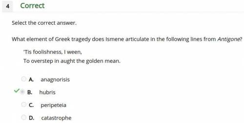 What element of greek tragedy does ismene articulate in the following lines from antigone?  'tis foo