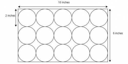 For a class project, a teacher cuts out 15 congruent circles from a single sheet of paper that measu
