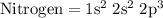 \rm Nitrogen=1s^2\;2s^2\;2p^3\\