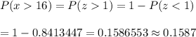 P(x16)=P(z1)=1-P(z