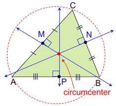 Which term describes the point where the perpendicular bisectors of the three sides of a triangle in