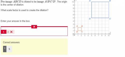 Pre-image  abcd is dilated to be image  a′b′c′d′  . the origin is the center of dilation. what scale