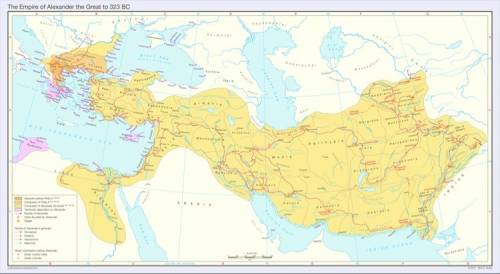 How far east did alexander's empire reach?  how does this compare to the previous map?