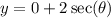 y=0+2\sec(\theta)