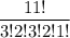 \dfrac{11!}{3!2!3!2!1!}