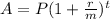 A=P(1+\frac{r}{m})^{t}