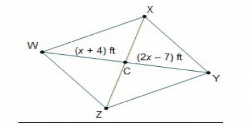 In parallelogram wxyz, what is cy?  cy =  ft