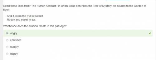 Read these lines from “the human abstract,” in which blake describes the tree of mystery. he alludes