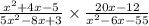 \frac{x^2+4x-5}{5x^2-8x+3} \times \frac{20x-12}{x^2-6x-55}