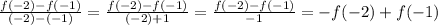 \frac{f(-2)-f(-1)}{(-2)-(-1)}=  \frac{f(-2)-f(-1)}{(-2)+1}= \frac{f(-2)-f(-1)}{-1}=-f(-2)+f(-1)