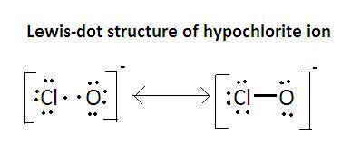 Draw the lewis structure of the hypochlorite ion, . include lone pairs.