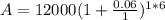 A = 12000 (1+\frac{0.06}{1})^{1*6}