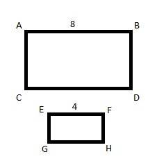 What is the scale factor used when going from a larger rectangle to the smaller one?  if this is eve