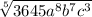 \sqrt[5]{3645 a^8b^7c^3}