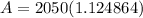 A = 2050 (1.124864 )