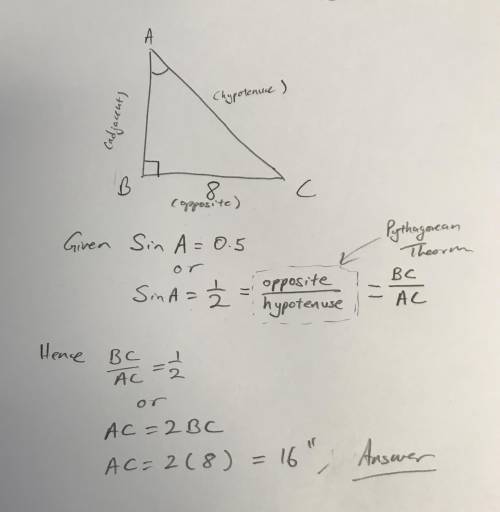 In a triangle abc, with angles a, b, and c and sides ab, bc, and ac, angle b is a right (90°) angle.