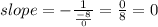 slope=-\frac{1}{\frac{-8}{0}}= \frac{0}{8}=0