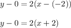 y-0=2(x-(-2))\\\\y-0=2(x+2)