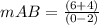 mAB=\frac{(6+4)}{(0-2)}