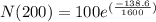 N(200)=100e^{( \frac{-138.6}{1600} )}