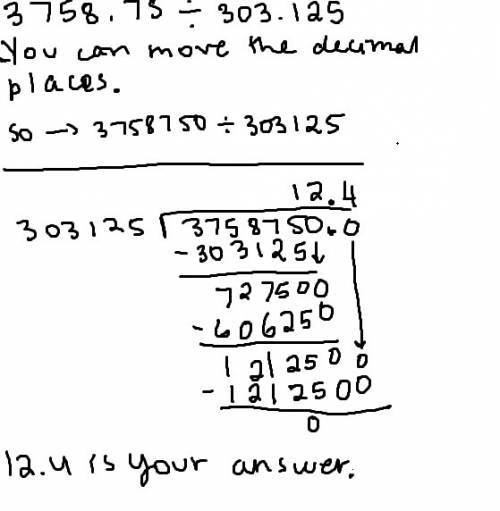 3758.75 divided by 303.125  give a picture in your answer to show how u got the answer  offering lot