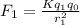 F_{1}=\frac{Kq_{1}q_{0}}{r_{1}^{2}}