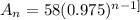 A_n=58(0.975)^{n-1]