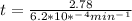 t=\frac{2.78}{6.2*10*^-^4min^-^1}