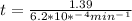 t=\frac{1.39}{6.2*10*^-^4min^-^1}