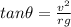 tan\theta= \frac{v^{2}}{rg}