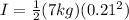 I = \frac{1}{2}(7 kg)(0.21^2)