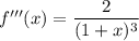 f'''(x)=\dfrac2{(1+x)^3}