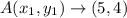 A(x_1,y_1)\rightarrow (5,4)
