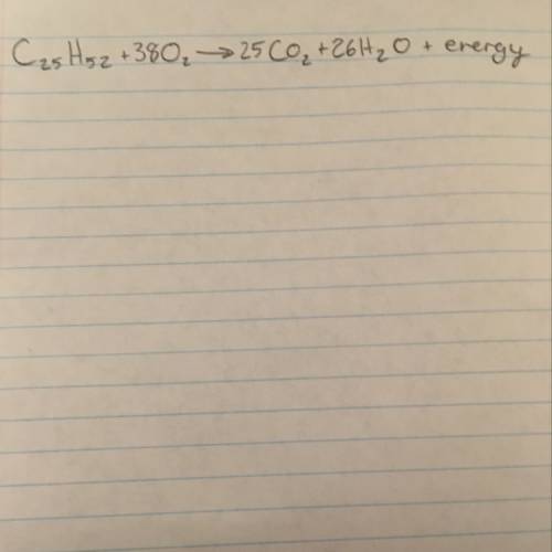 What’s the equation for  c25h52+—->  + + energy?  balance equation for that?