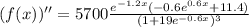 (f(x))''=5700\frac{e^{-1.2x}(-0.6e^{0.6x}+11.4)}{(1+19e^{-0.6x})^3}