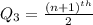 Q_3=\frac{(n+1)^{th}}{2}