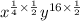 x^{\frac{1}{4}\times \frac{1}{2}}y^{16\times \frac{1}{2}}