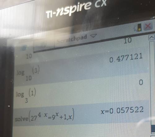 Solve for the unknown. 3x^3=812^x-5 5x=25^3x+5 27^4x=9^x+1 3^x=9^x+5
