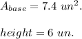 A_{base}=7.4\ un^2.\\ \\height=6\ un.