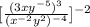[\frac{(3xy^{-5})^3}{(x^{-2}y^2)^{-4}}]^{-2}