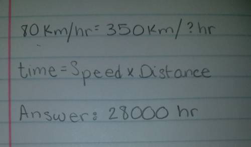 How long will your trip take (in hours) if you travel 350 km at an average speed of 80 km/hr?  khan